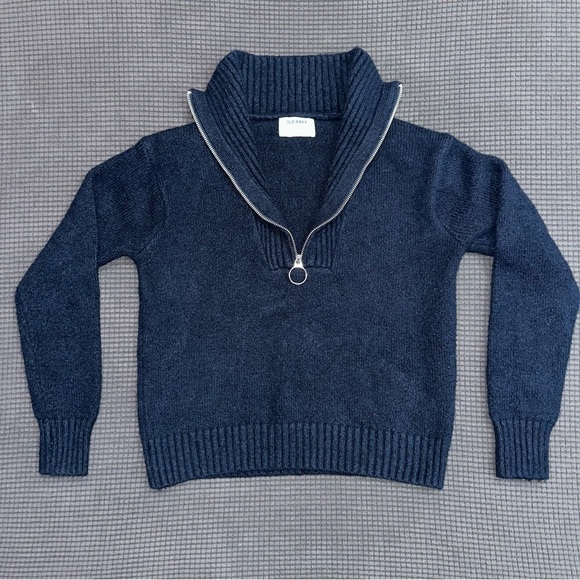 Old Navy Sweaters - Old Navy Womens Small Navy Blue Quarter Zip Knit Sweater Ribbed Collar